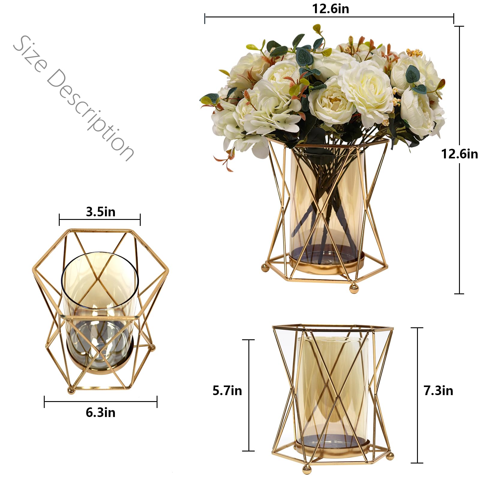 Septdecor silk peony in glass vase creates a lifelike tabletop centerpiece.