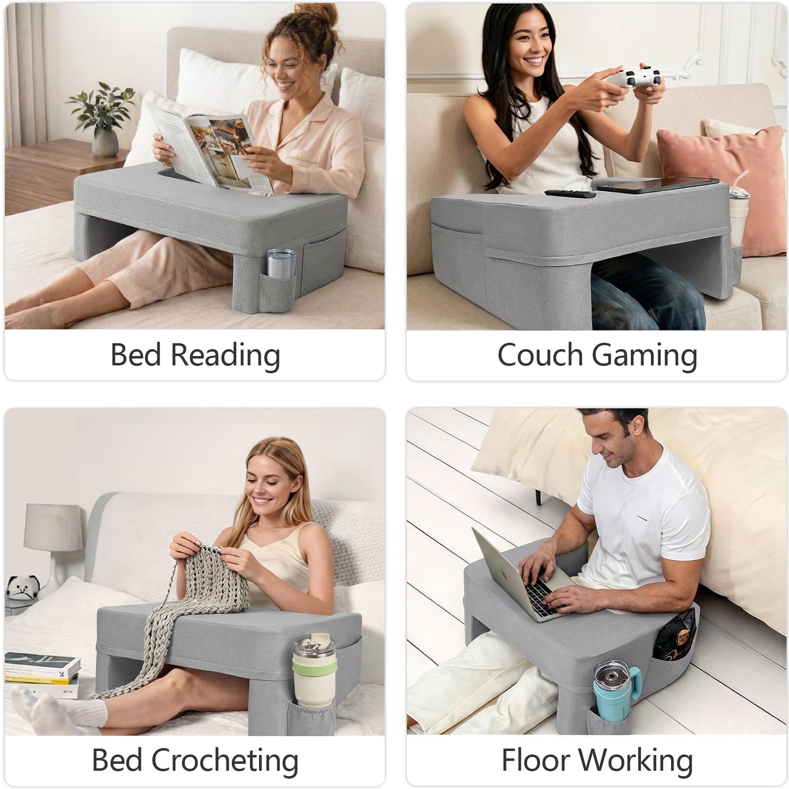 Septsun TV pillow setup on bed or couch for relaxed viewing