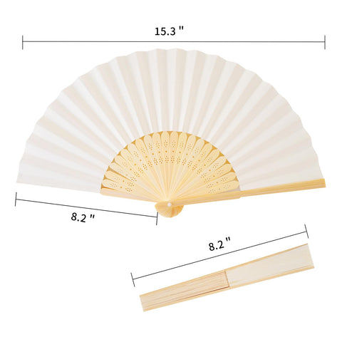 Sepwedd cream hand fan packaging showing 50pcs with transparent bags.