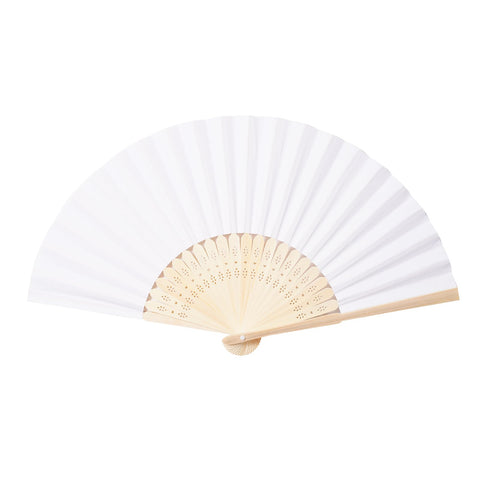 Sepwedd white paper hand fans pack with bags, great for gifting at events.