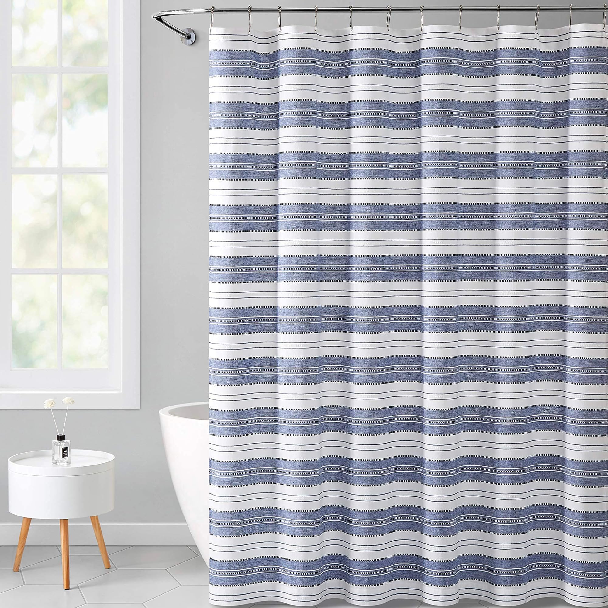 Serafina Home chambray cotton jacquard texture adds soft luxury and durability