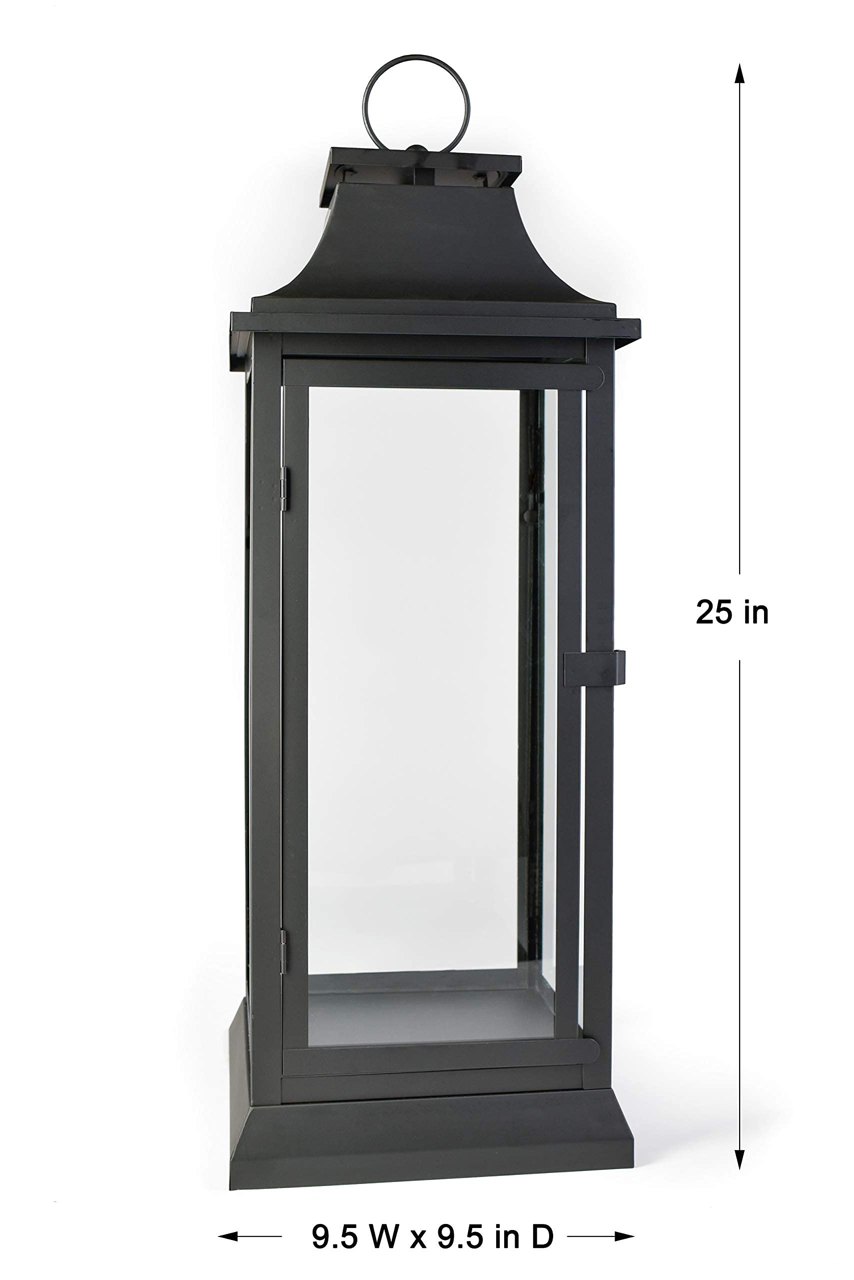 Serene Spaces Living durable black lantern crafted from high-quality materials.