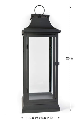 Serene Spaces Living durable black lantern crafted from high-quality materials.