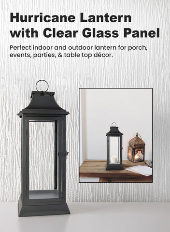 Serene Spaces Living outdoor porch setting with this decorative lantern.