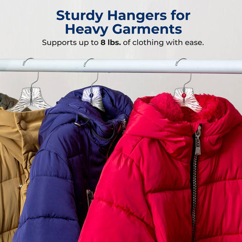 SereneLife hanger with 360 degree swivel chrome hook for easy access from any angle.
