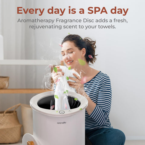 SereneLife bucket towel warmer front view shows even heating for towels.