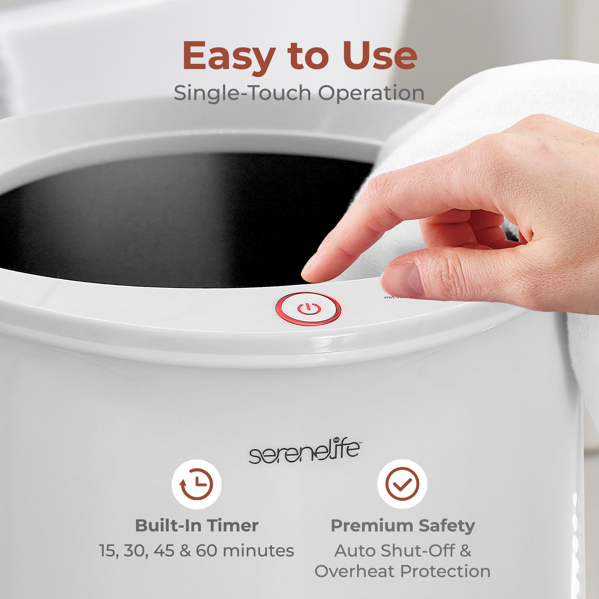 SereneLife insulated lid keeps heat in while staying cool to touch.