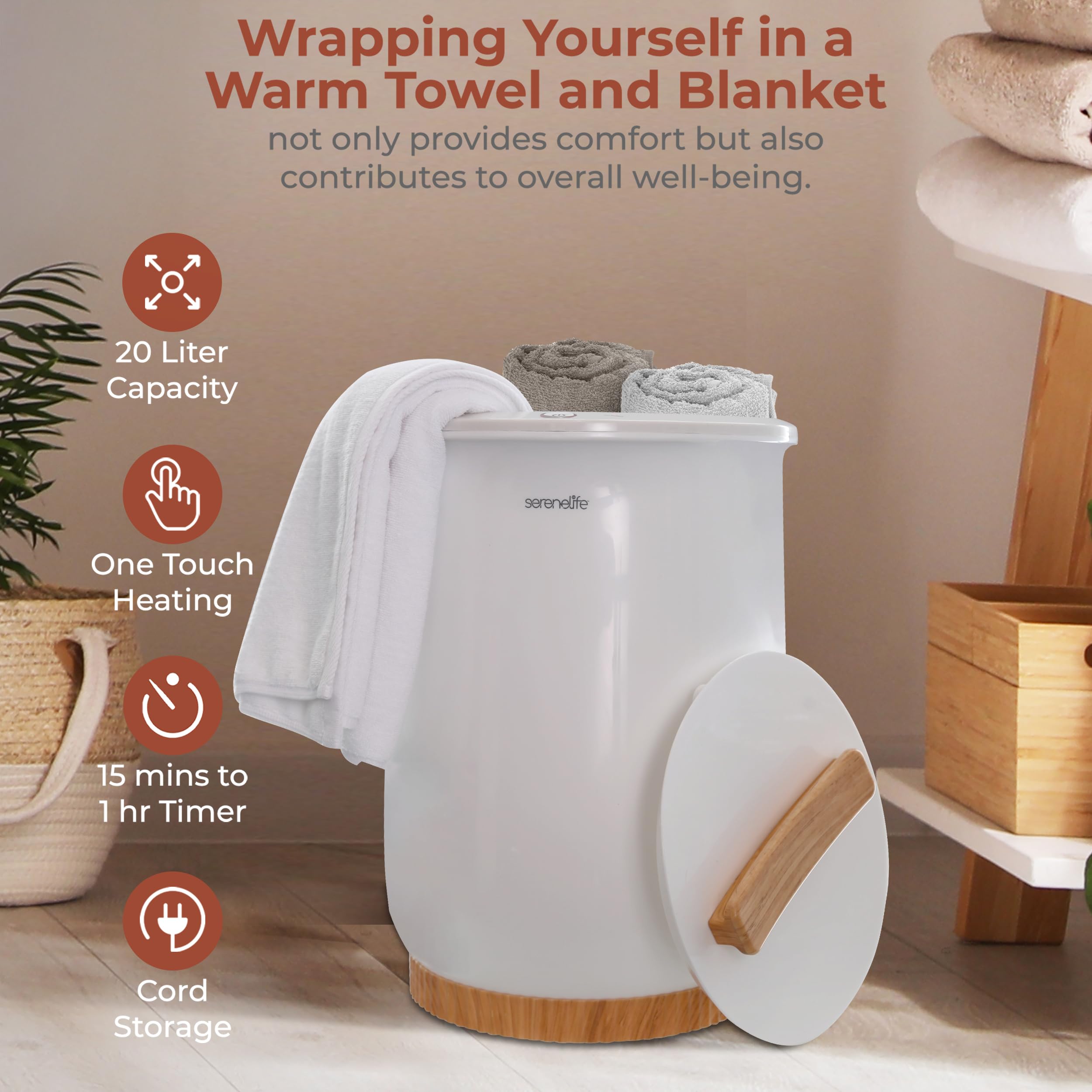 SereneLife white round finish complements any decor and makes a great gift.