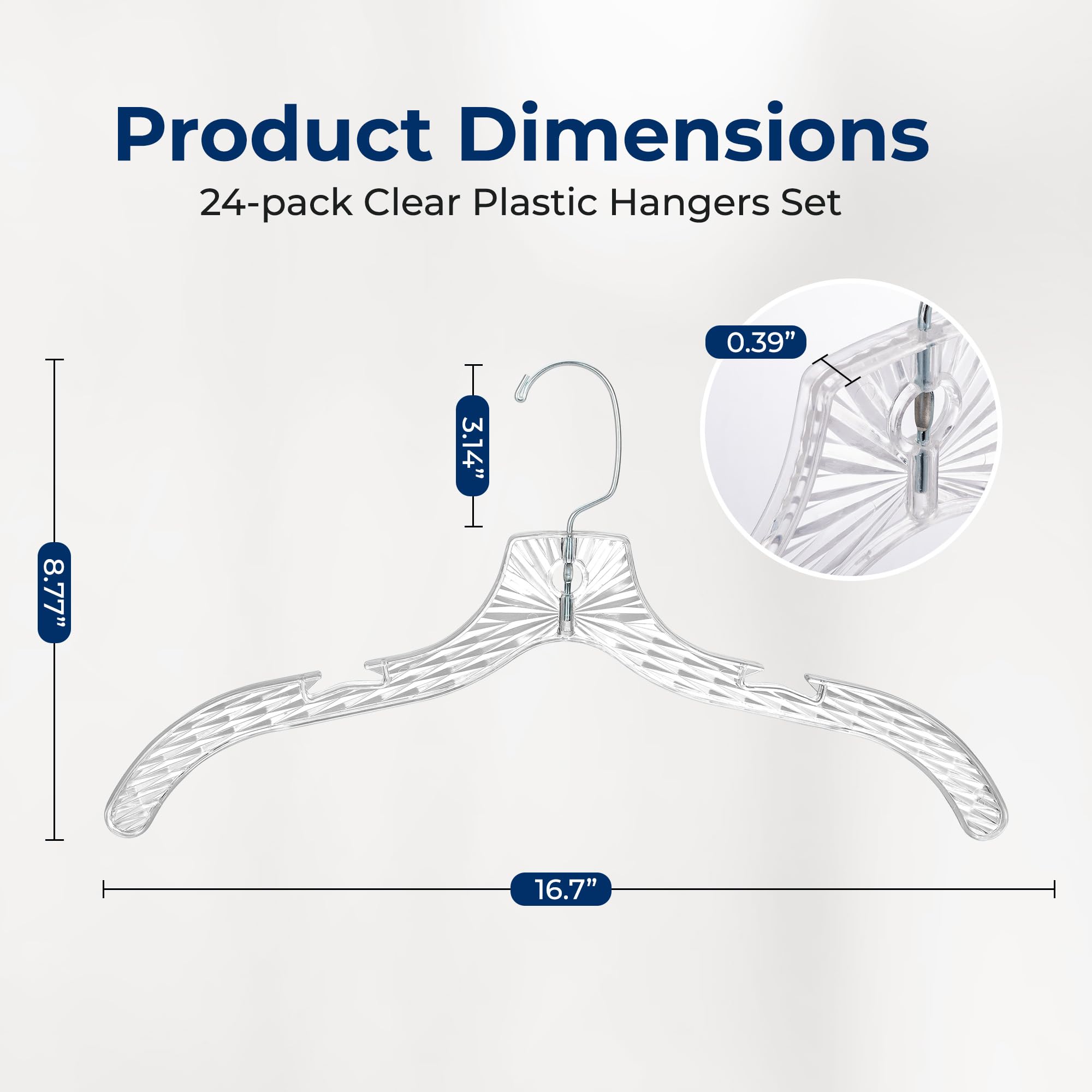 Hangers with notched shoulders and anti-slip grooves keep delicate straps in place.