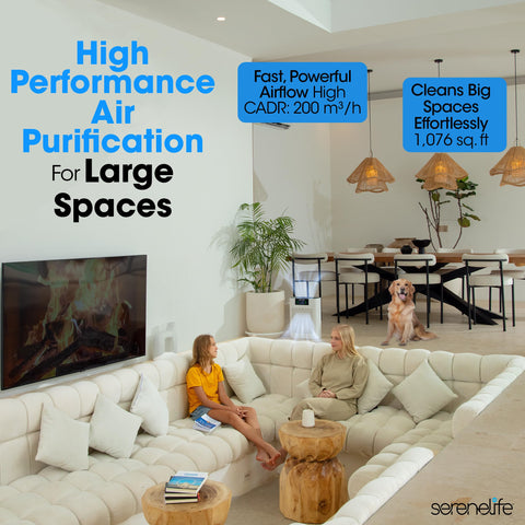 SereneLife purifier with smart WiFi control for remote management