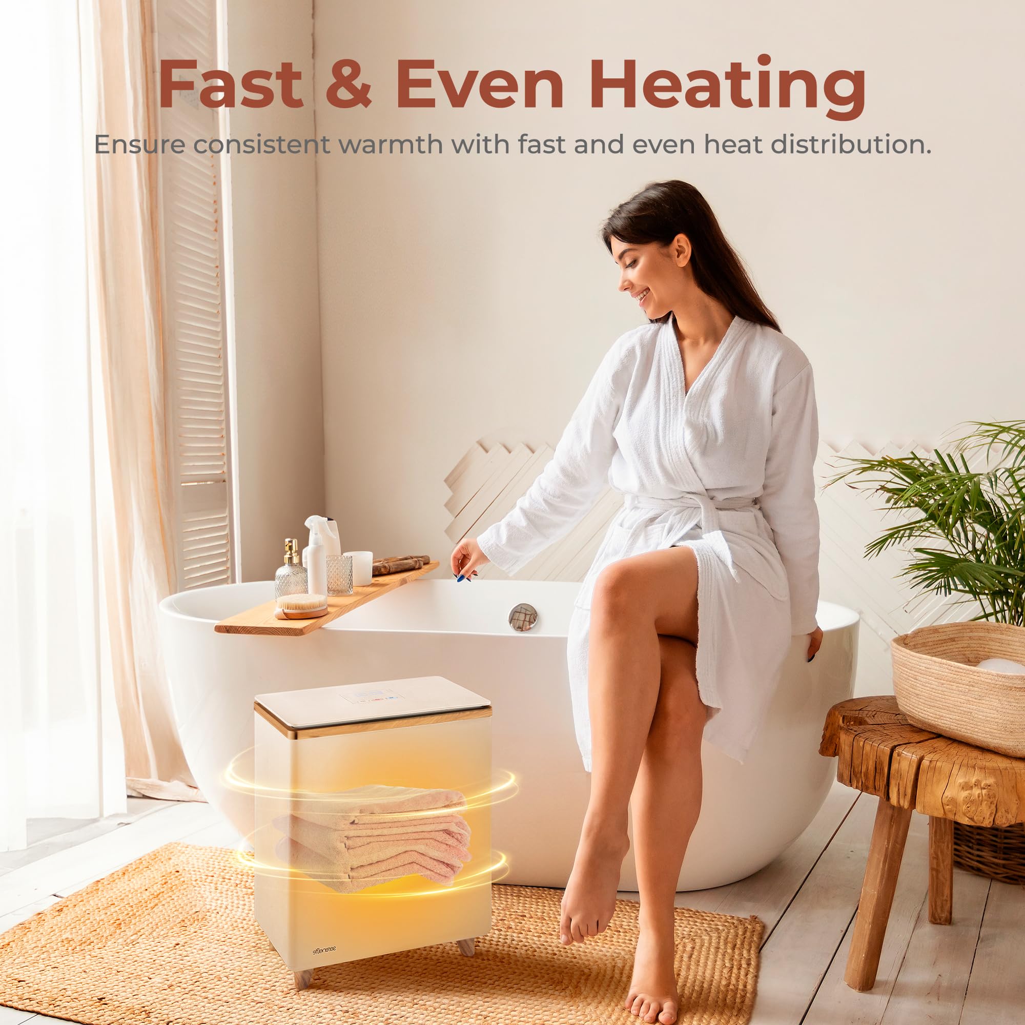 SereneLife luxury warmer with two-towel capacity supports family routines.