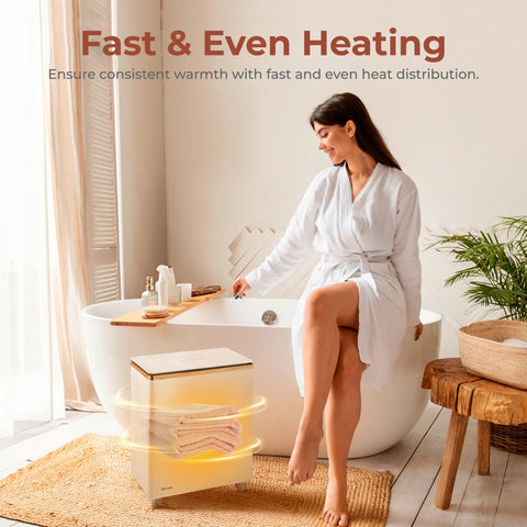 SereneLife luxury warmer with two-towel capacity supports family routines.