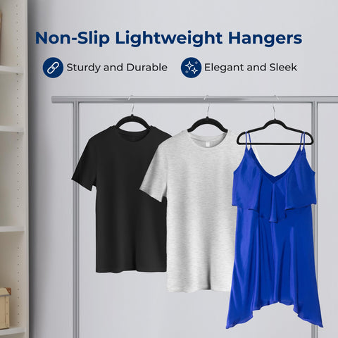 SereneLife slim profile saves space, fitting more garments in a compact closet.