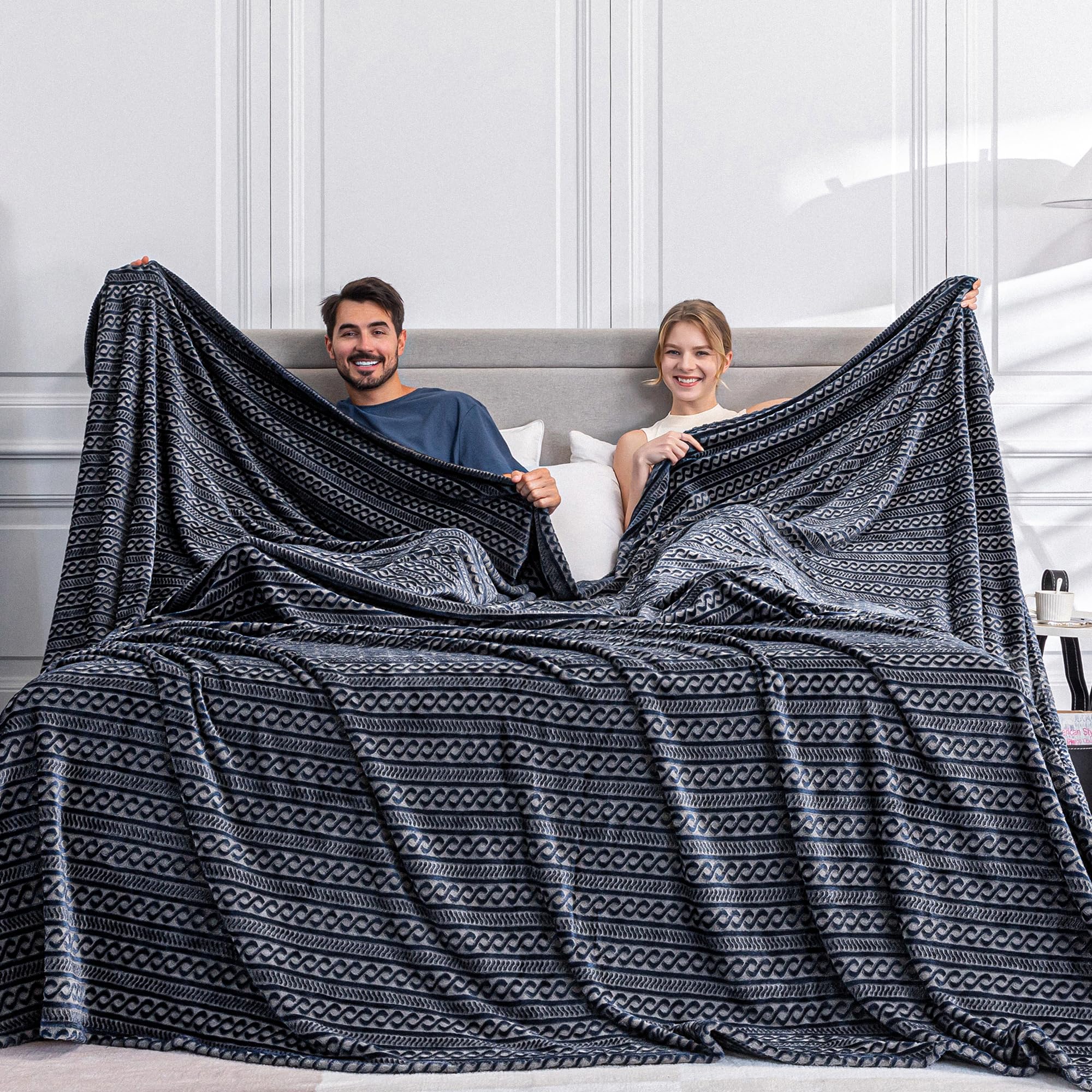Serenhom Soft Cozy blanket in giant 120x120 inches, ideal for bed and sofa warmth.
