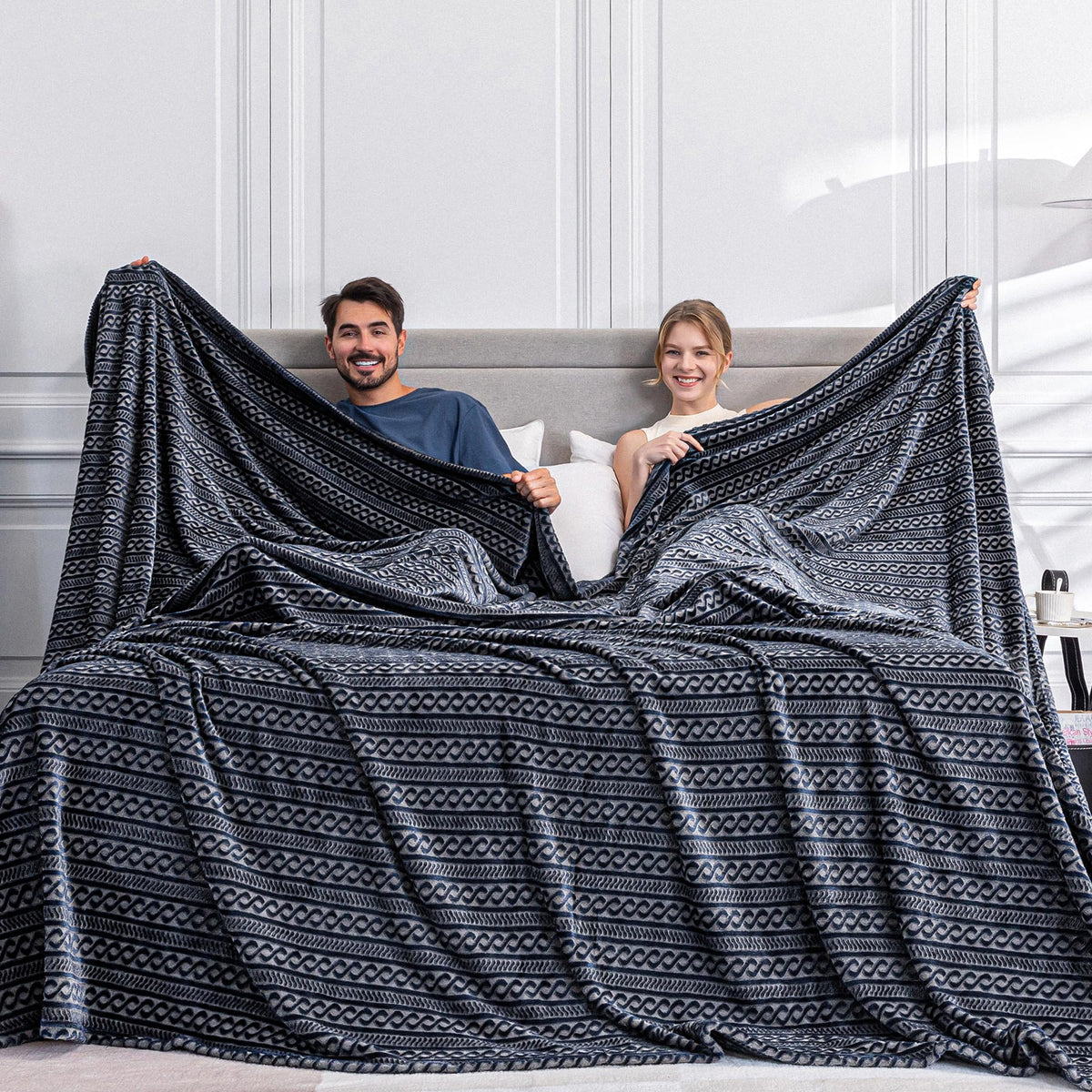 Serenhom Soft Cozy blanket in giant 120x120 inches, ideal for bed and sofa warmth.