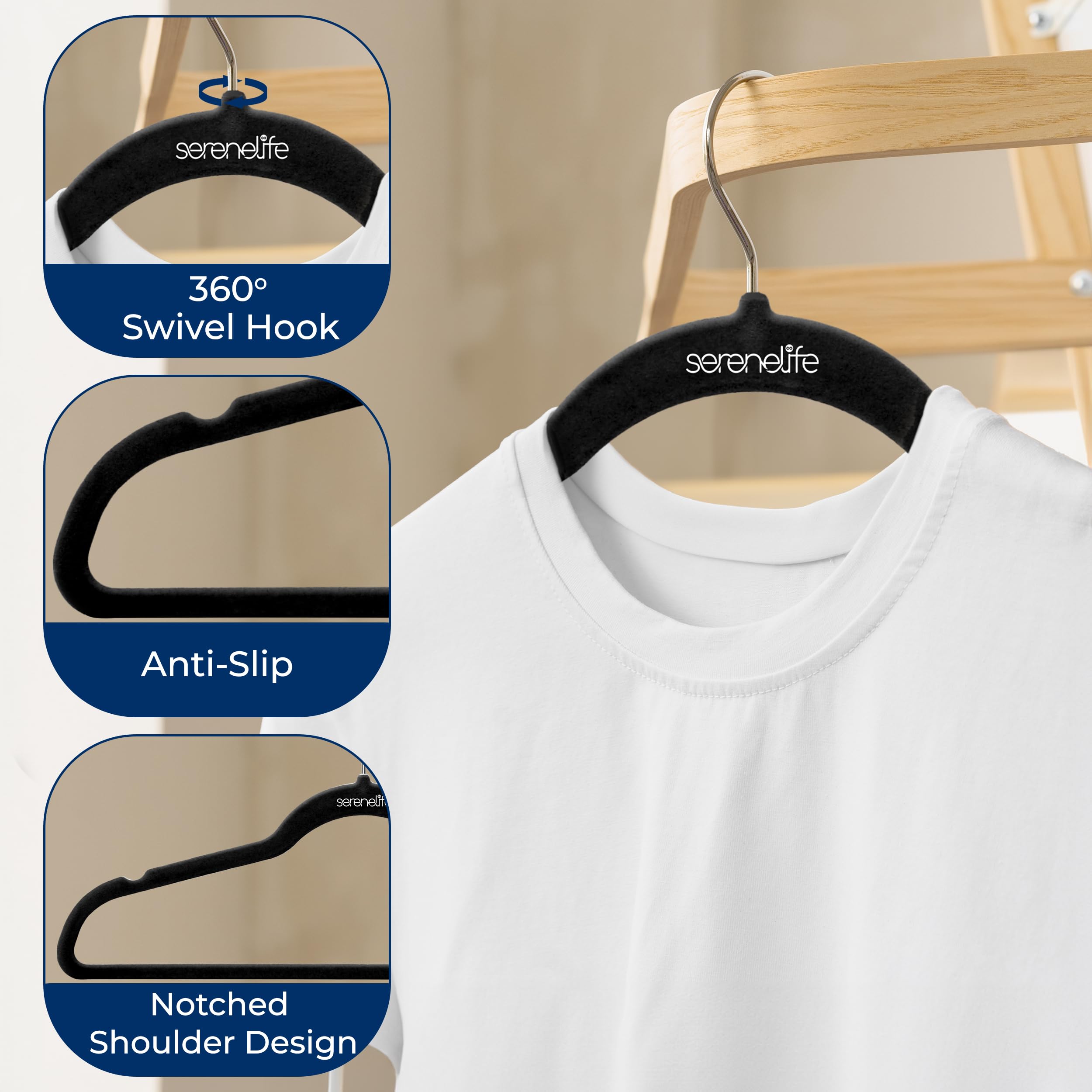 SereneLife durable ABS frame supports coats up to 10 lbs.