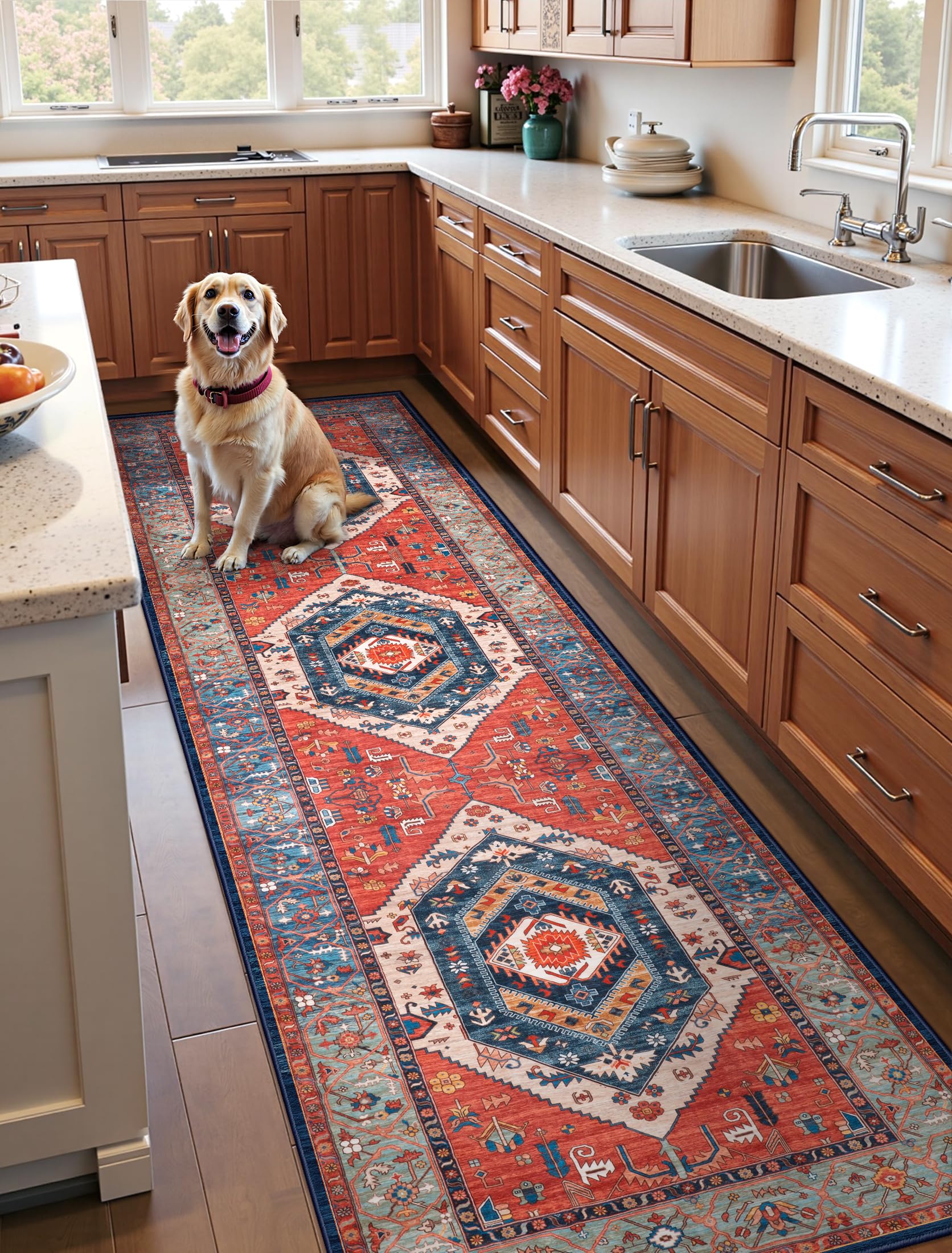 SERISSA Runner Rug non-slip backing helps prevent slips in busy entryways.