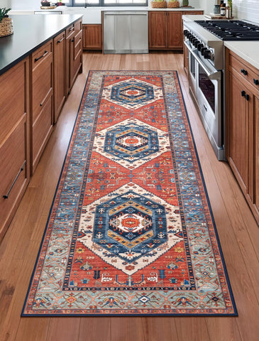 SERISSA Runner Rug's non-slip backing keeps it in place during busy routines.