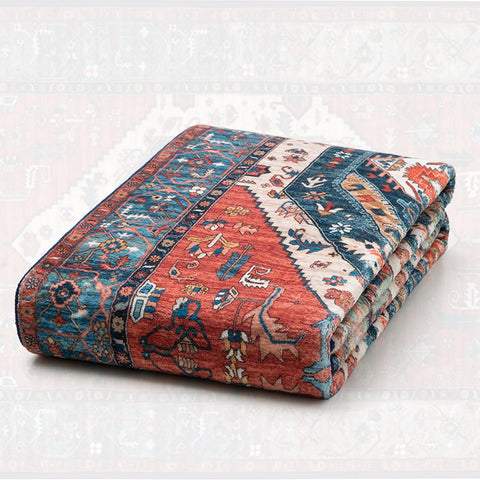SERISSA washable rug 8x10 vintage pattern close-up showing boho charm and versatile decor.