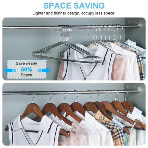 Seropy ultra-thin stainless steel hanger saves closet space