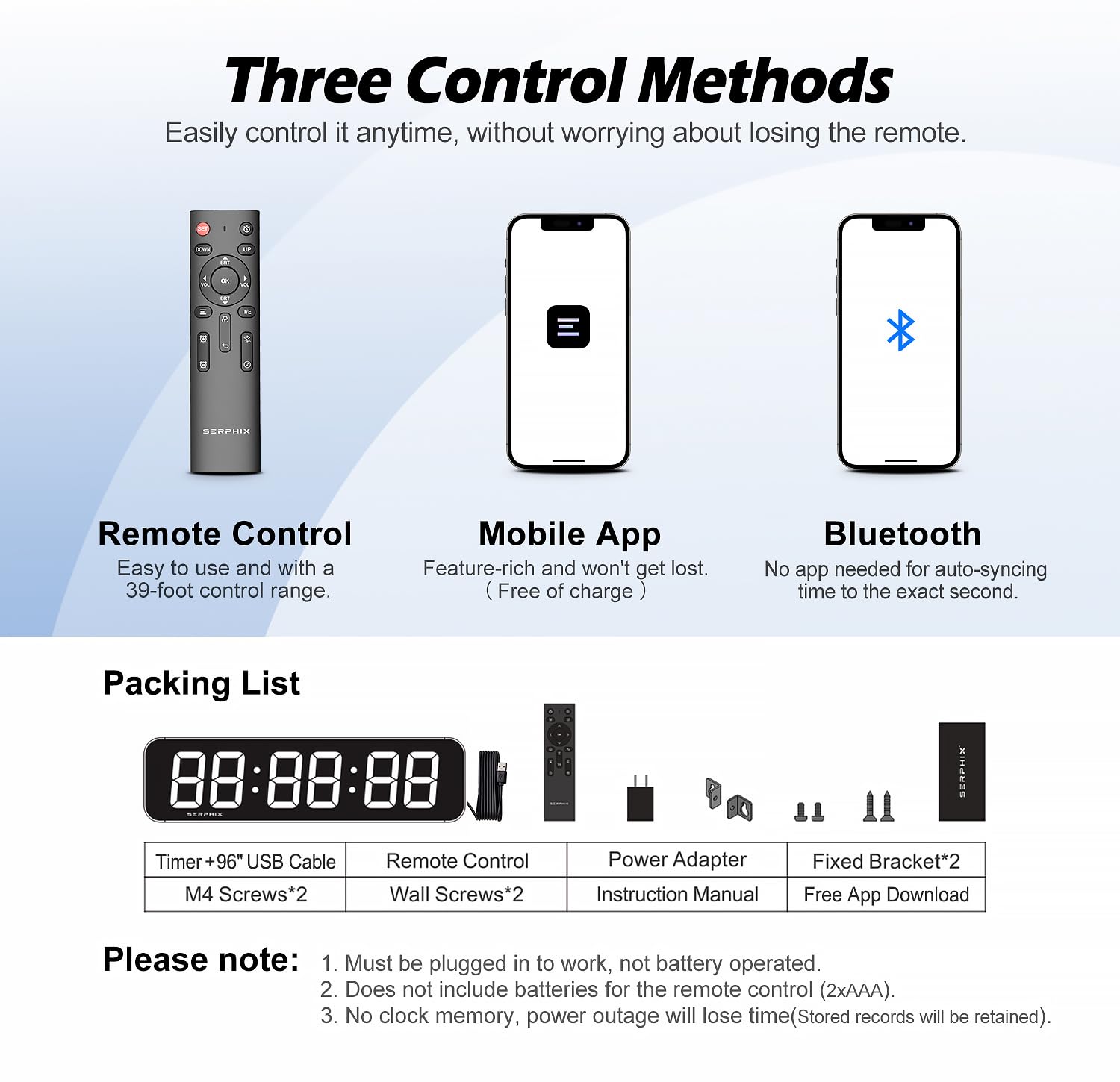 SERPHIX 152 alarms showcasing ten alarms with customizable sounds