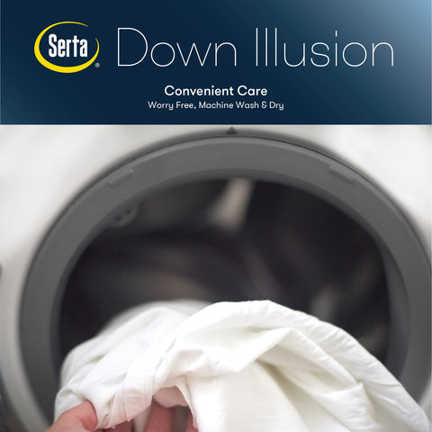 Serta Down Illusion pillow packaging showing two pillows in the box