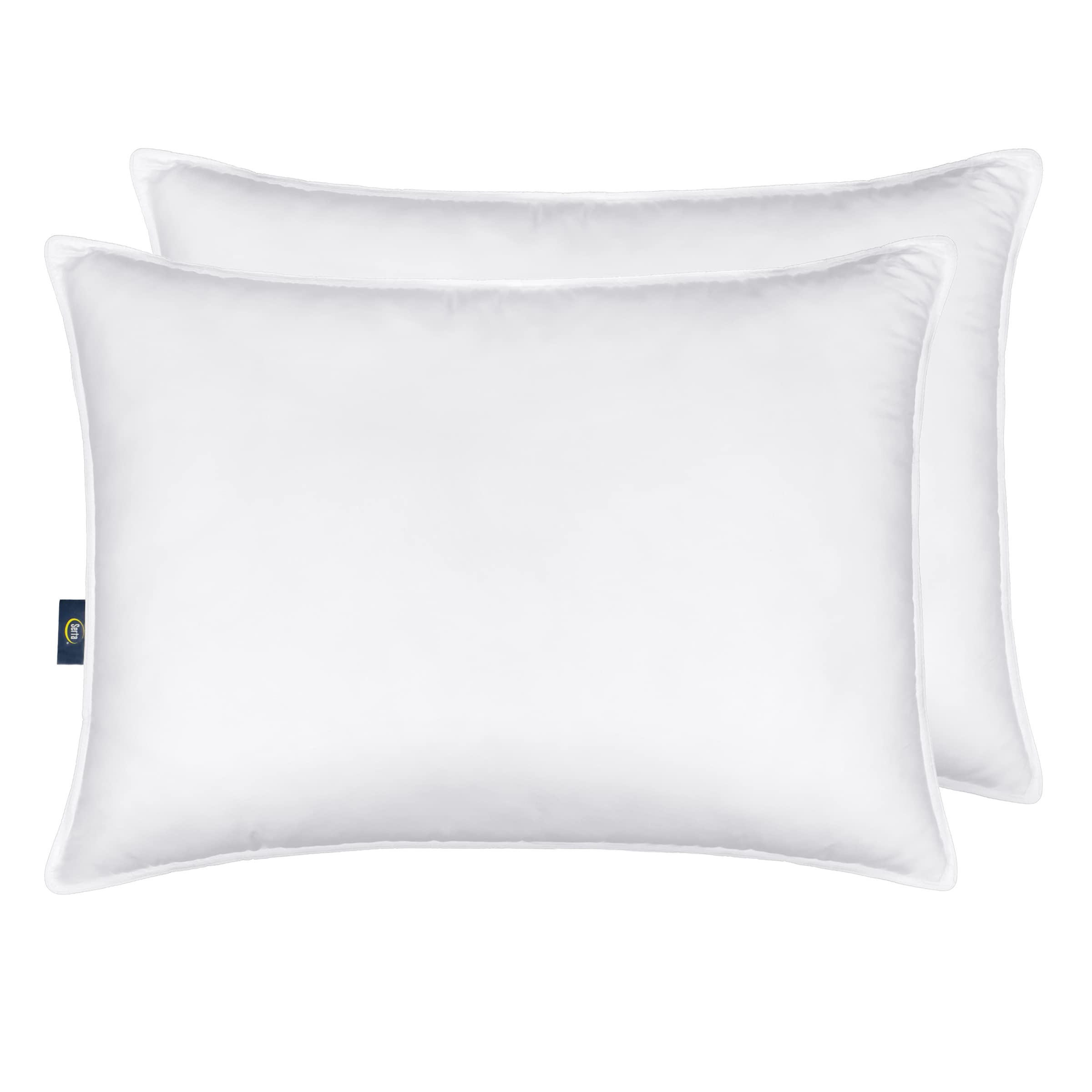 Serta Down Illusion Soft Pillow demonstrates neck support for various sleeping positions.