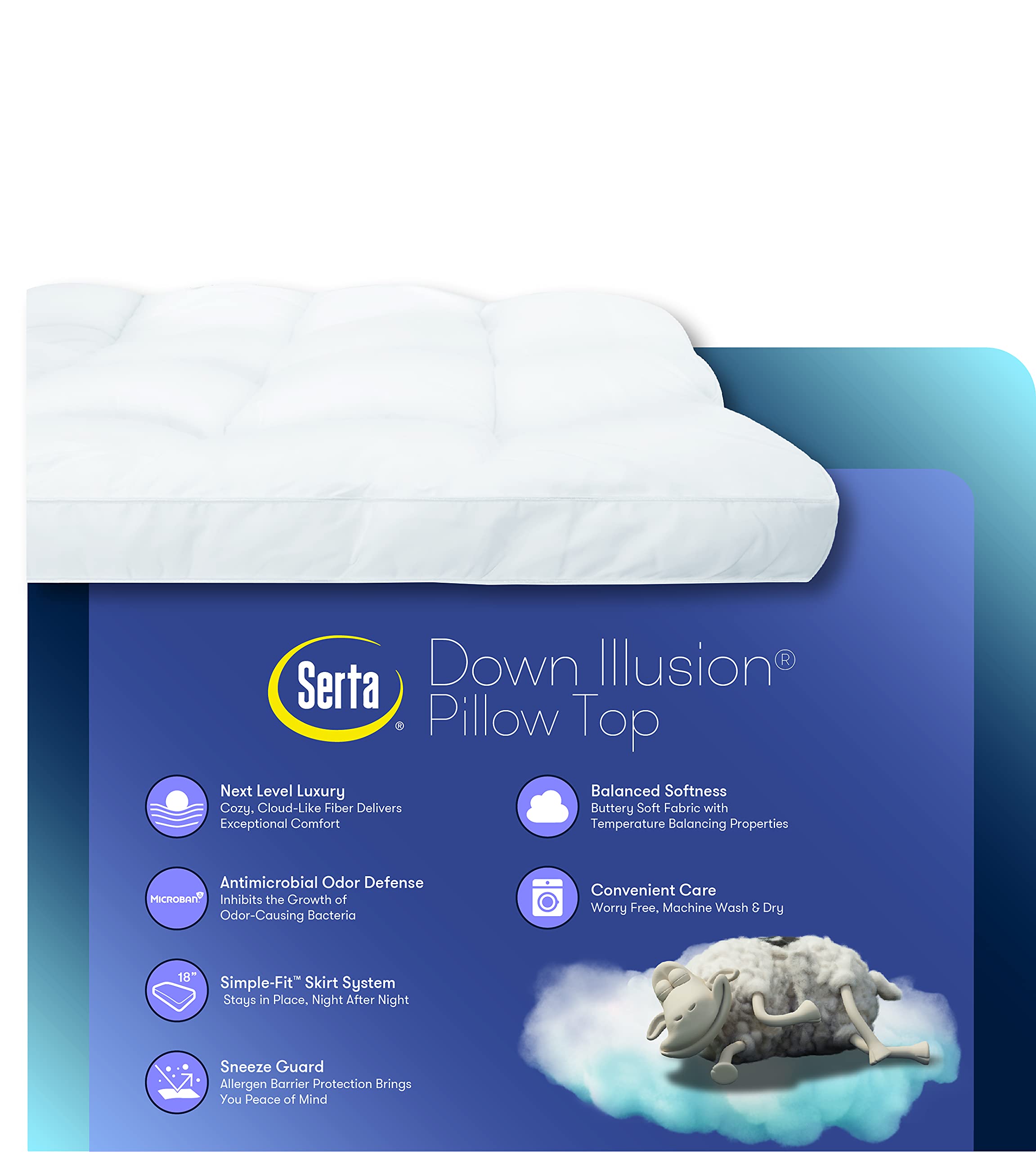 Serta Down Illusion is machine washable for easy care