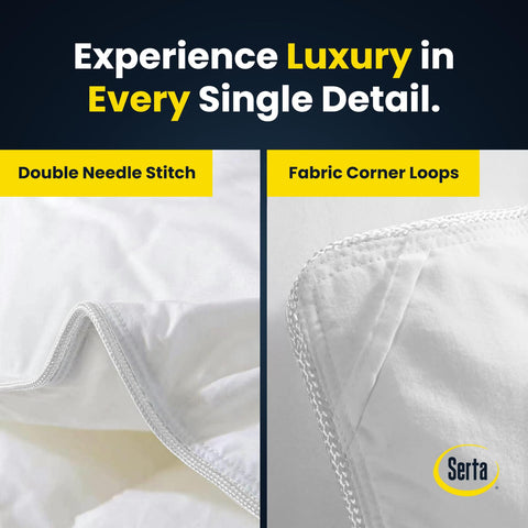 Serta comforter being refreshed in a dryer to restore loft.