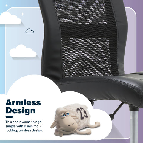 Serta Essential Armless Task Chair breathable mesh back supports back cooling