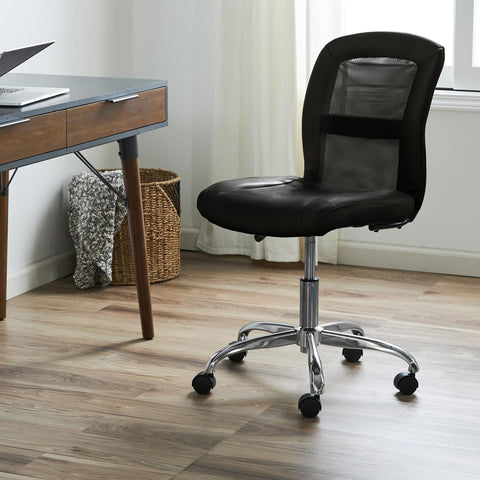 Serta Essential Armless Task Chair low-profile design fits under most desks