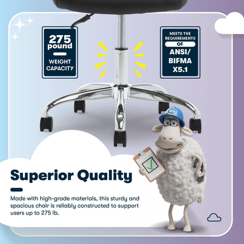 Serta Essential Armless Task Chair ideal for vanity desks and small spaces