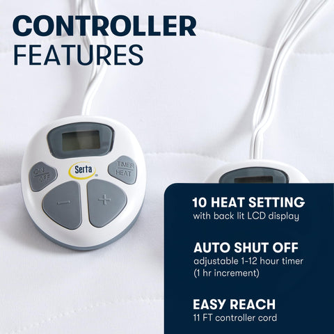 Serta Fila king pad offers auto shut-off for energy-conscious use