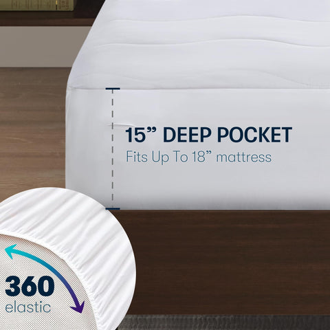 Serta Fila heated mattress pad king deep pocket design fits up to 18 inches