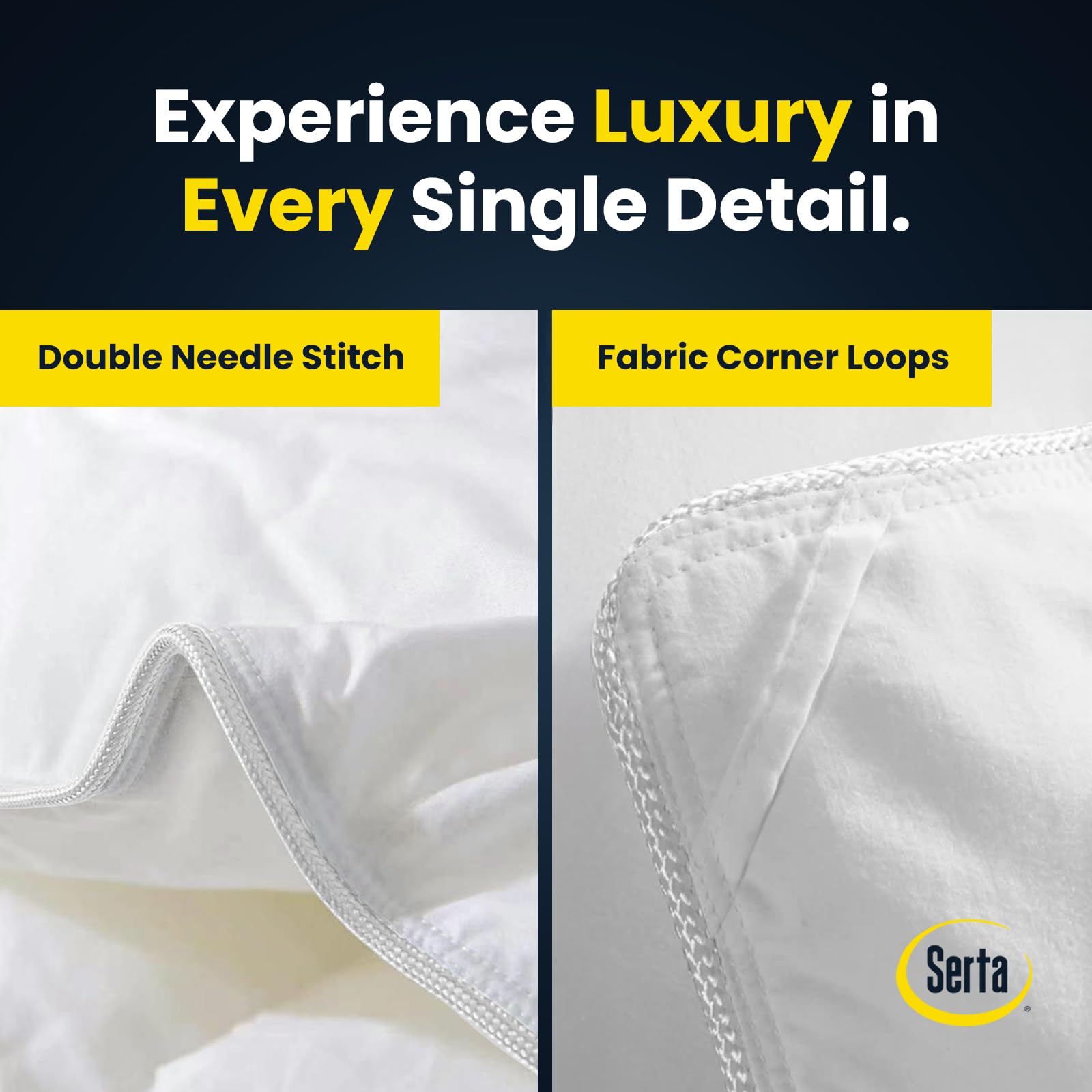 Serta comforter vacuum-packed for compact storage and quick setup.