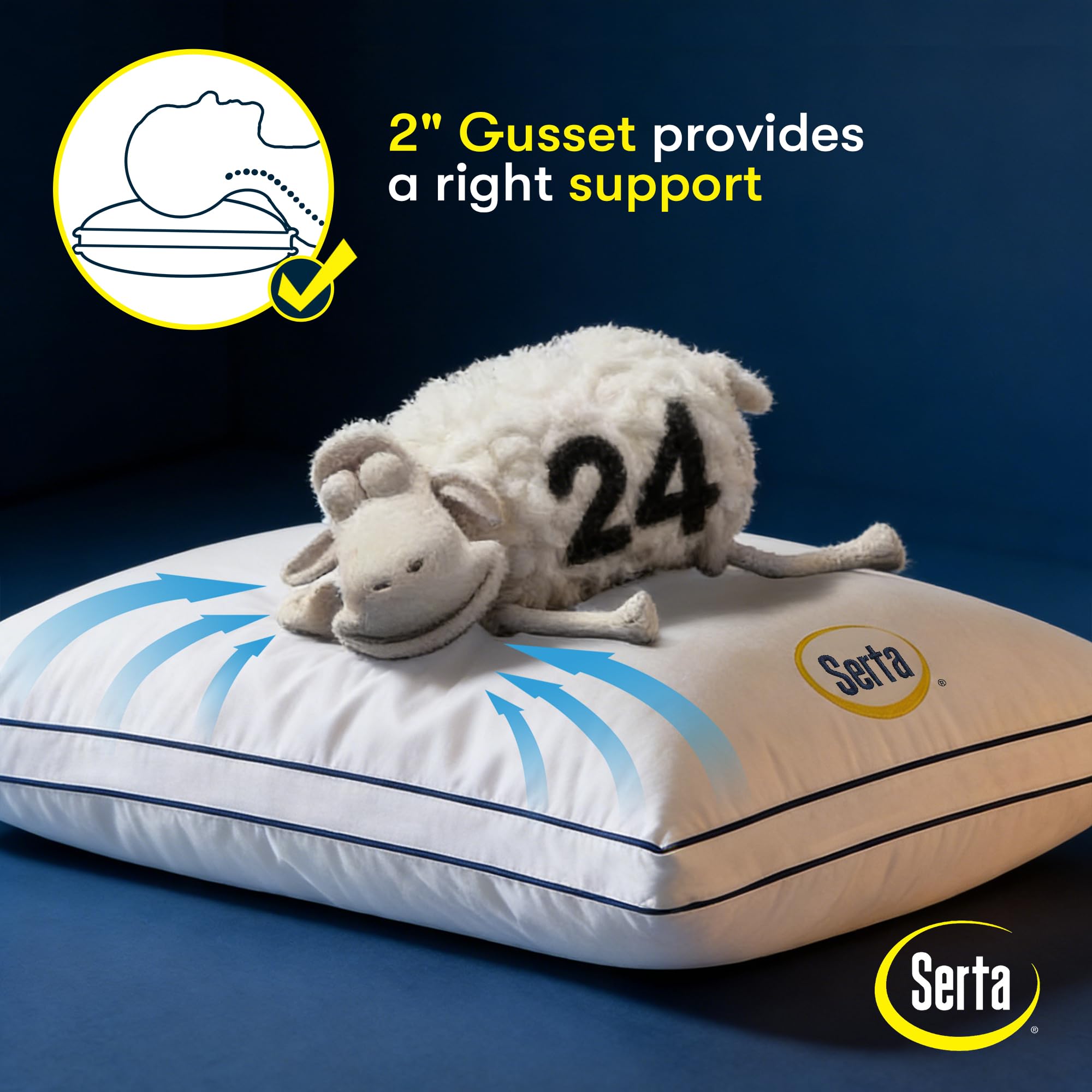 Serta Hotel Collection bed scene conveys hotel-quality comfort in home setting.