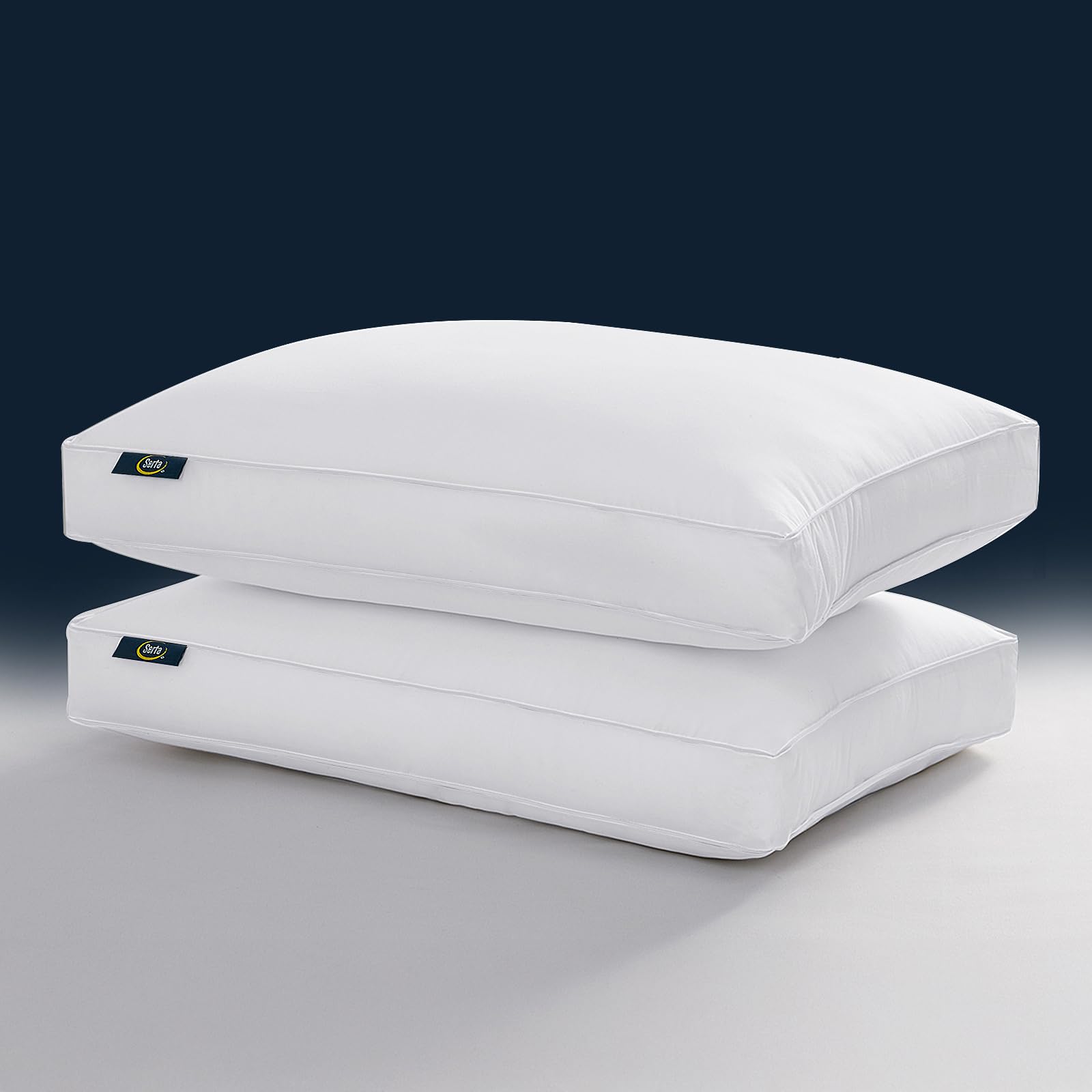 Serta Hotel Collection pillow close-up fabric showing breathable cotton for cooler sleep.