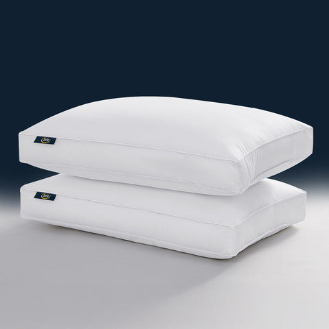 Serta Hotel Collection pillow close-up fabric showing breathable cotton for cooler sleep.