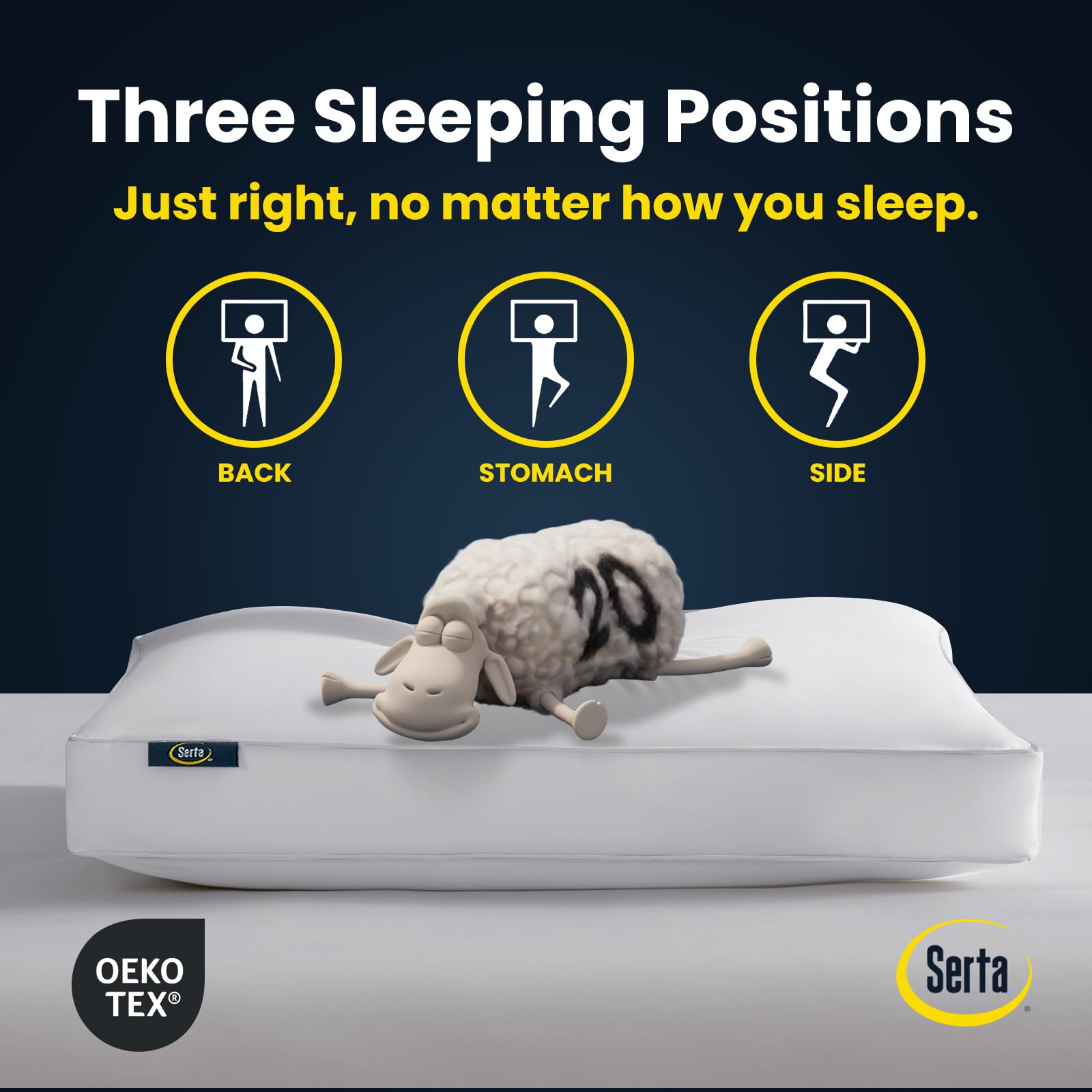 Serta Hotel Collection pillow king-size gusset detail highlighting plush loft and durability.