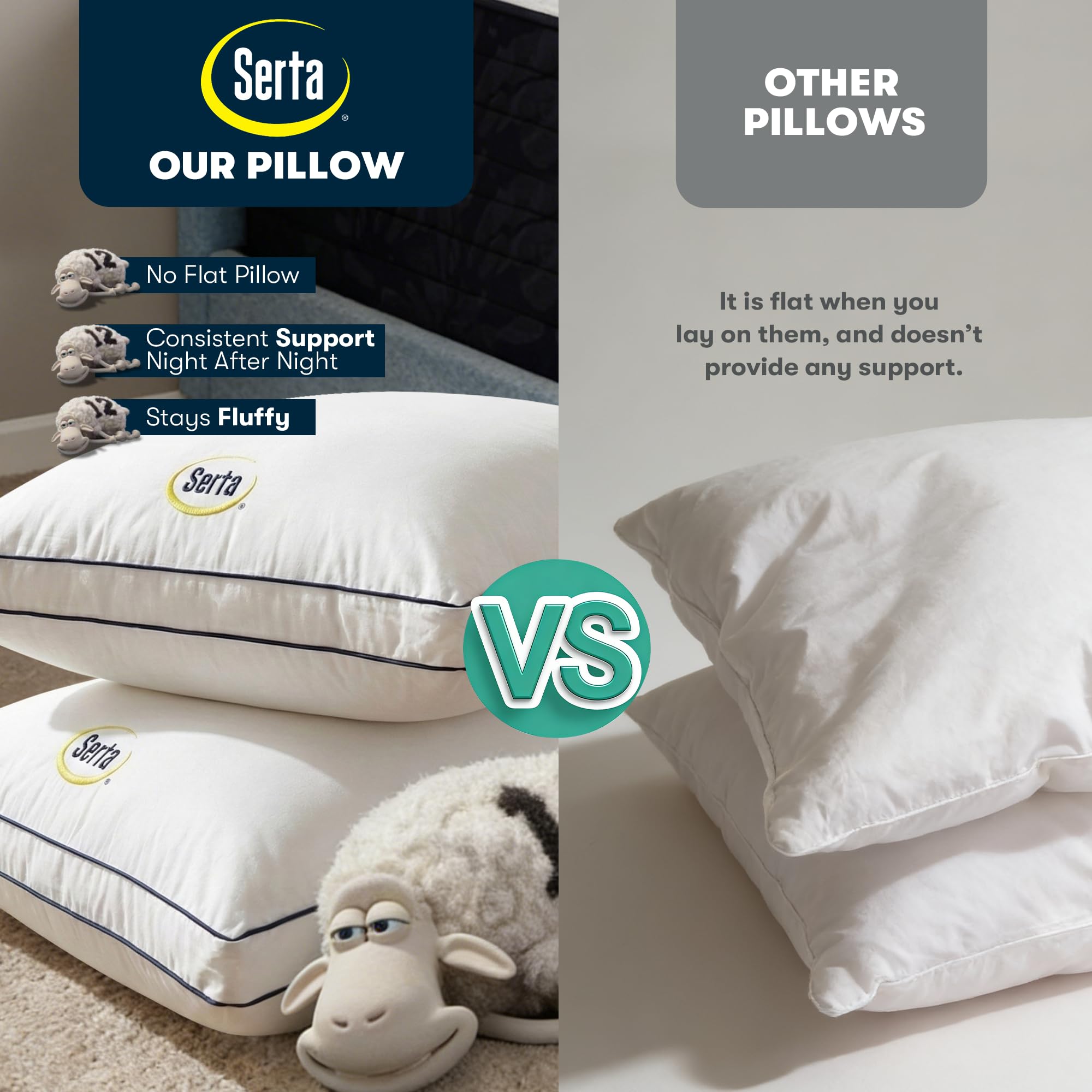 Serta Hotel Collection pillow loft detail shows long-lasting shape throughout the night.