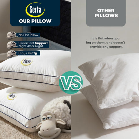 Serta Hotel Collection pillow loft detail shows long-lasting shape throughout the night.