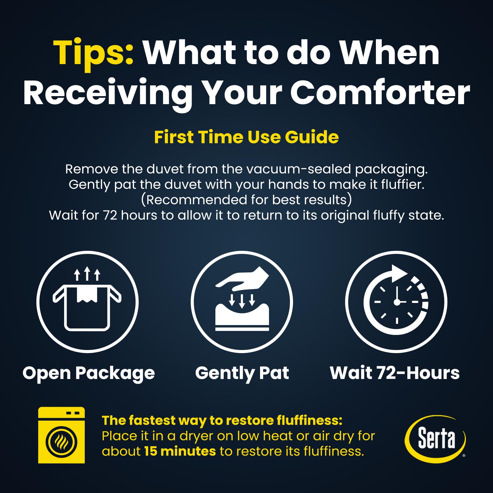 Serta Hotel Collection pillow in bedroom scene offering comfortable support for back, side, and stomach sleepers.