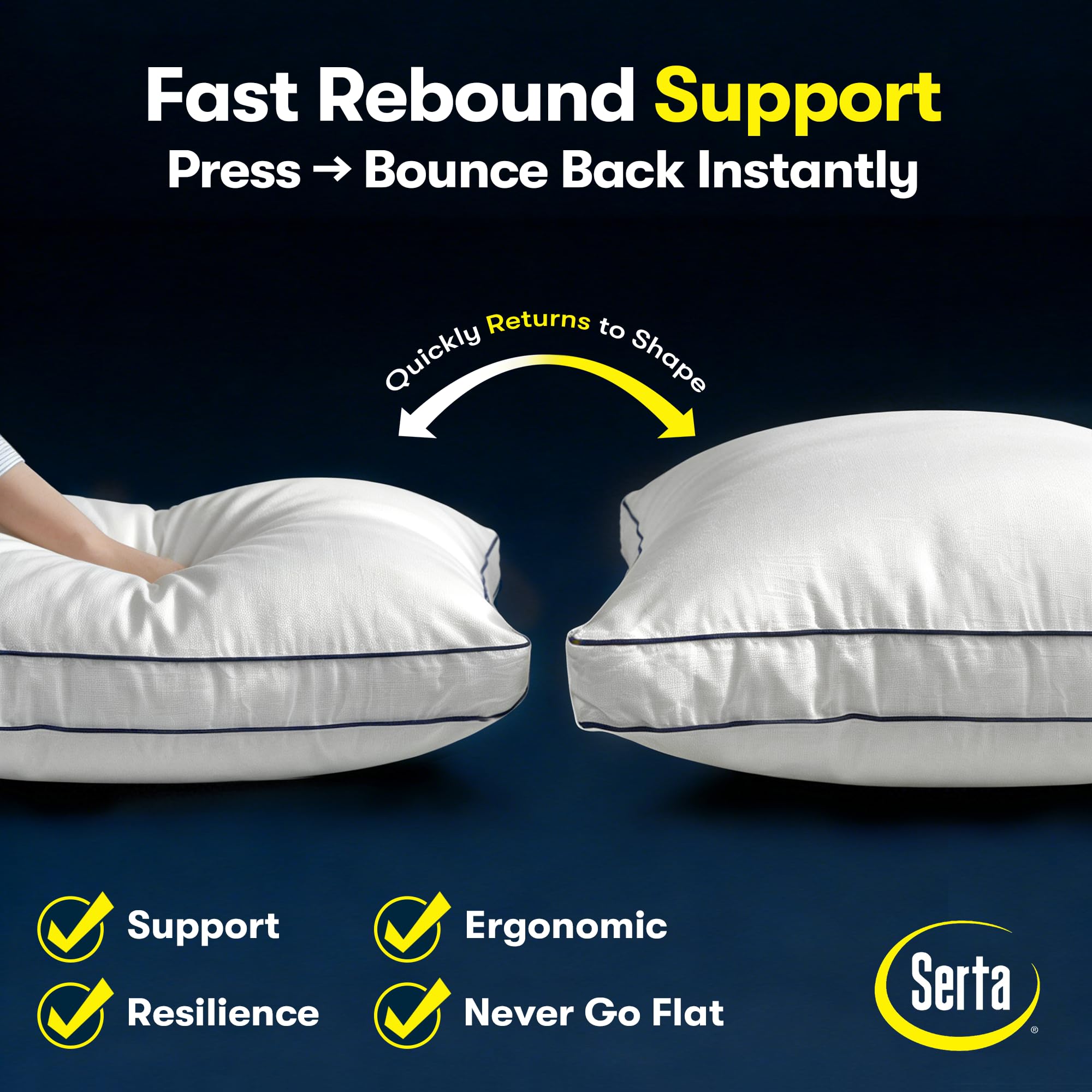 Serta pillow cotton cover close-up, breathable fabric