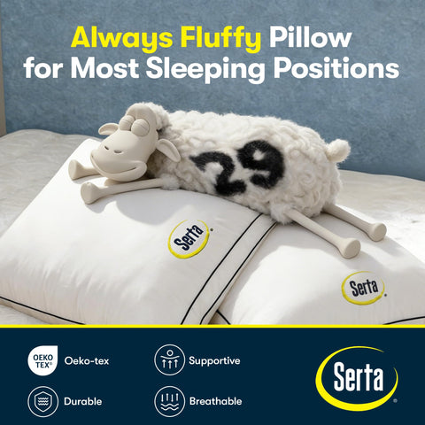 Side profile of Serta Hotel Collection pillow for versatile sleep