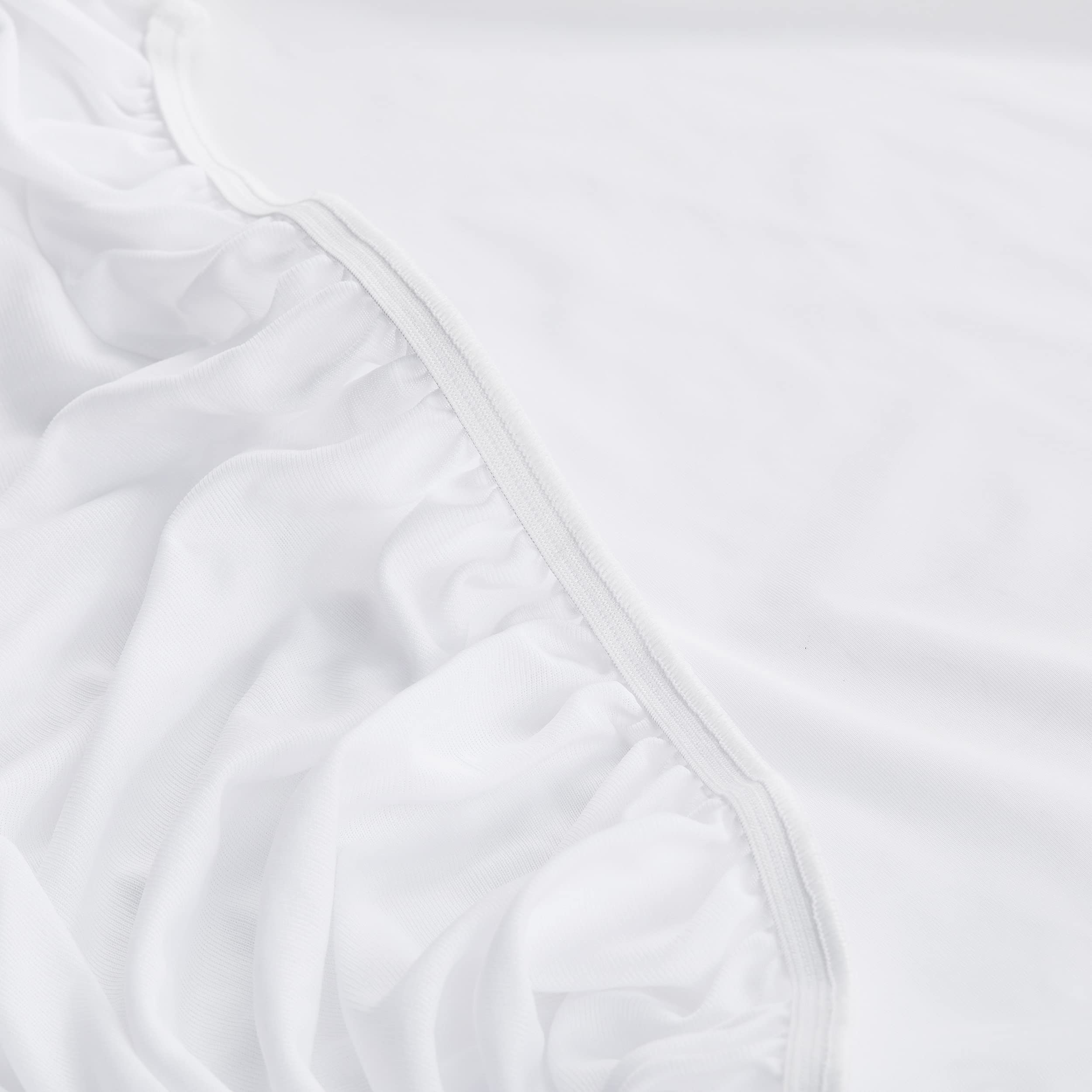 Serta Power Chill elastic skirt secures snug queen fit