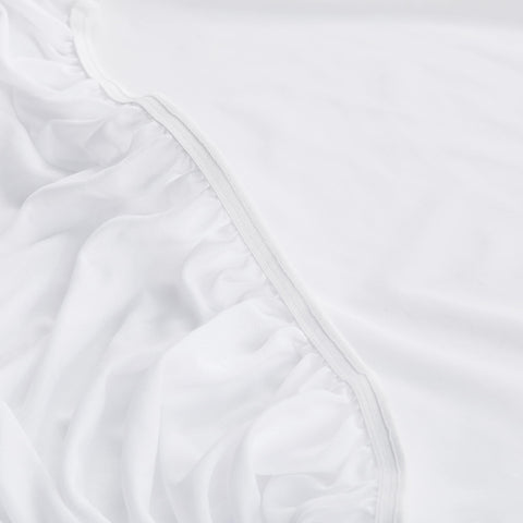 Serta Power Chill elastic skirt secures snug queen fit