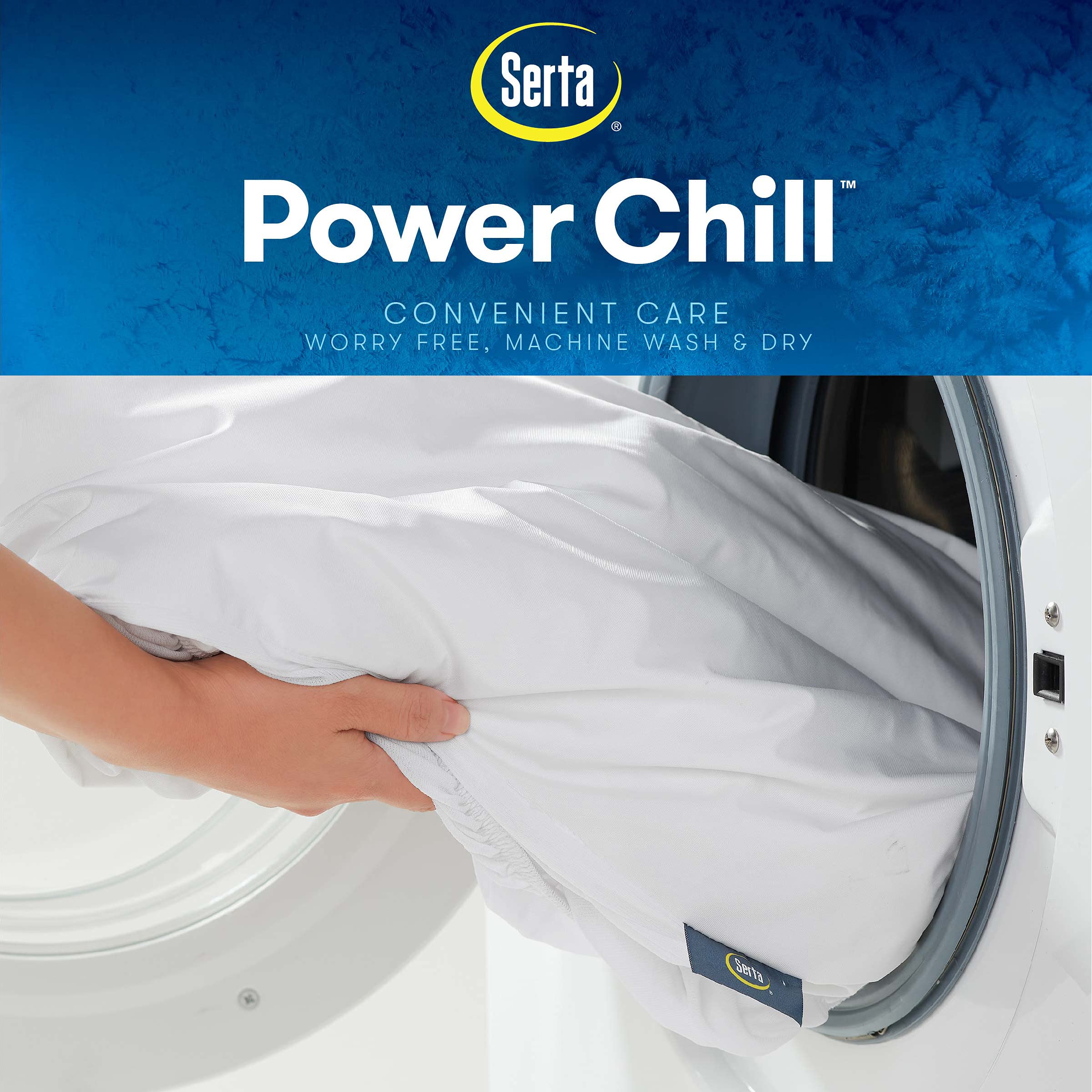 Serta Power Chill machine washable mattress protector for easy care