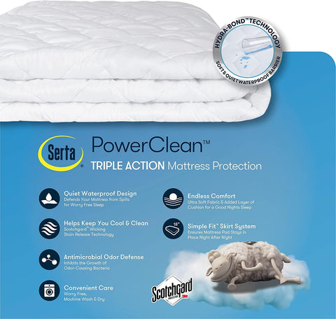 Serta Power Clean care guide cold wash and low heat drying