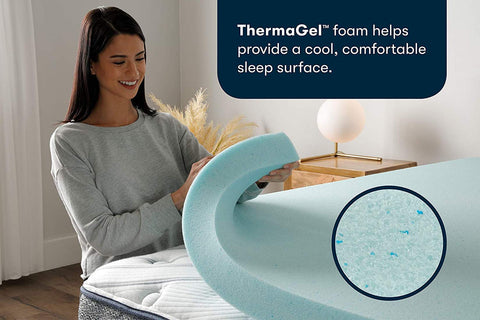 Serta ThermaGel memory foam topper providing responsive support