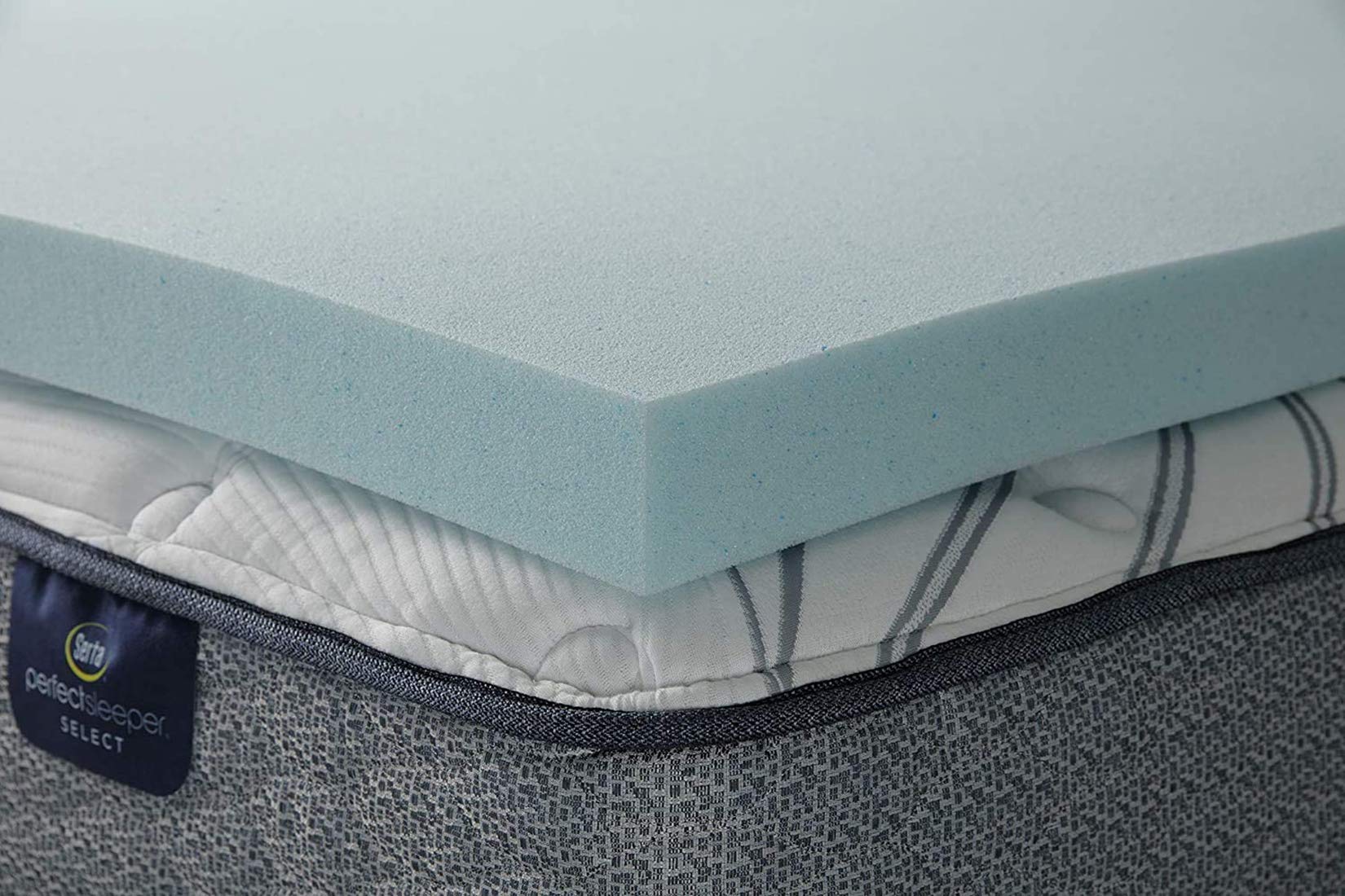 Serta ThermaGel topper demonstrating soft yet supportive edge comfort.